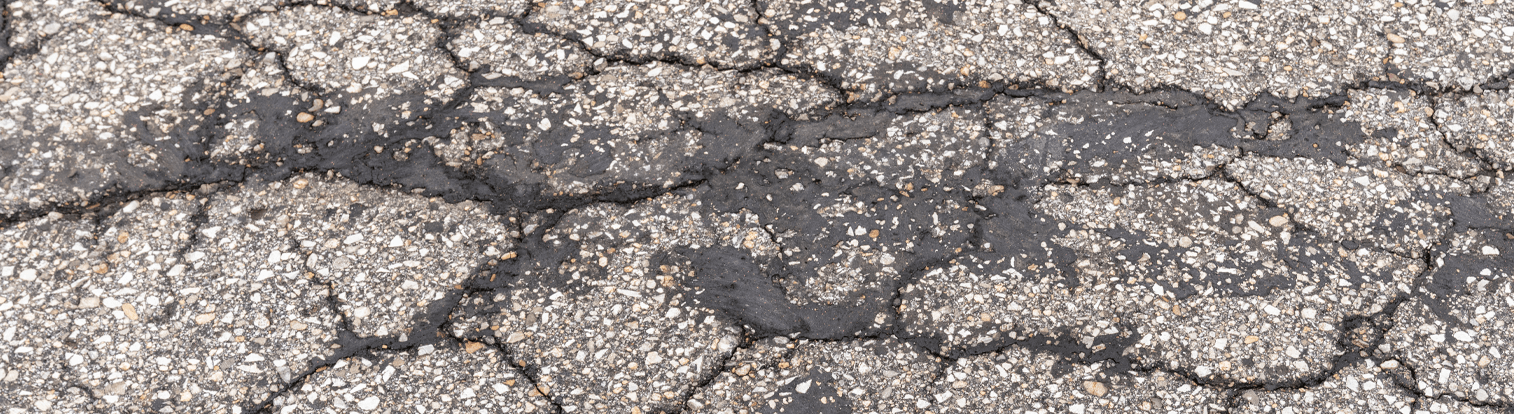 Cracked parking lot asphalt